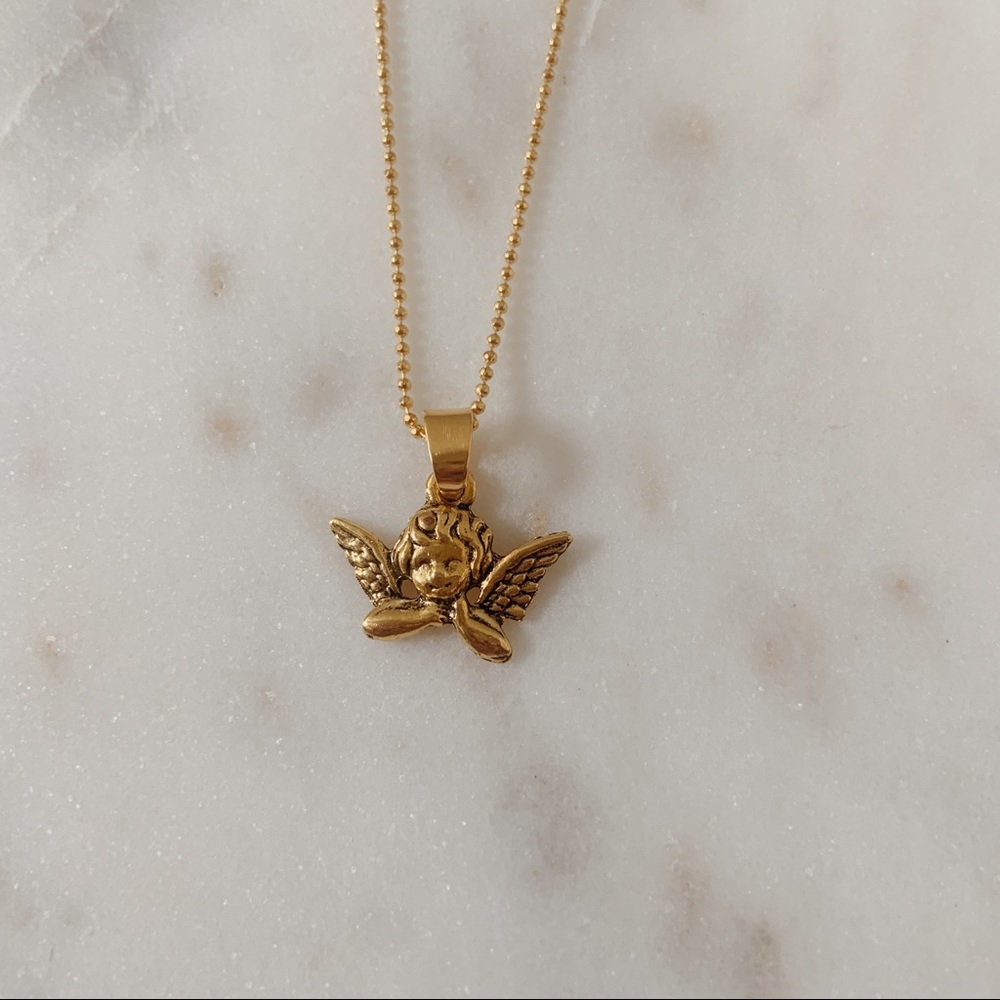 r e s t o c k e d | angel gold necklace👼🏻 - Picture 4 of 8